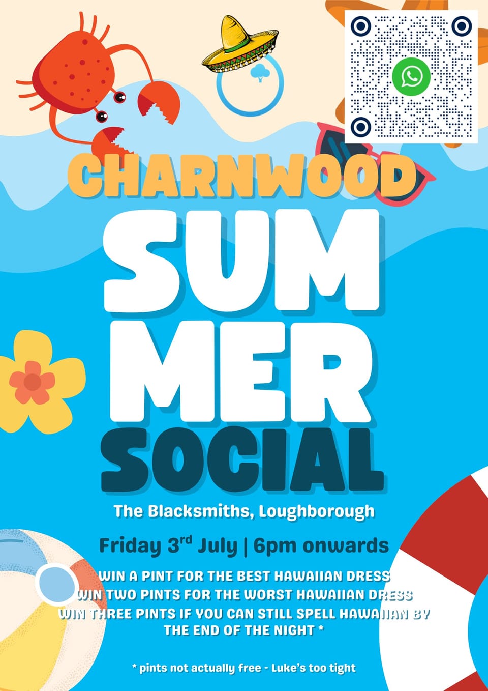Join the Club Summer Social 3rd July from 6pm at Blacksmiths. Bring your Hawaiian outfit!